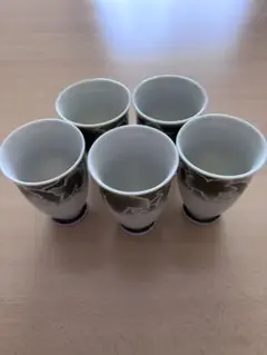 陶器製 花柄 湯飲み 5個セット