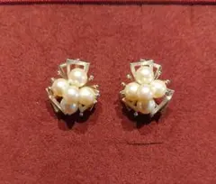 ベビーパール　あこや真珠　スターリングシルバー　イヤリング　刻印あり