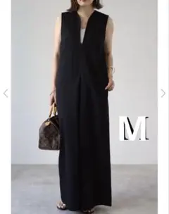 BONJOUR SAGAN ブラックノースリーブオールインワン