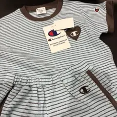 Champion ベビー セットアップ（トップス＋パンツ）　水色×茶色