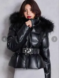GYDA フェイクレザー ダウンジャケット