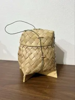 竹製 円筒形バスケット タイ カティップ かご かごバッグ