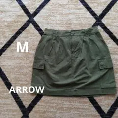 ARROW カーキ色 M カーゴミニ丈スカートのサムネイル