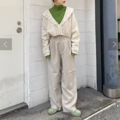 Kastane 襟付きクロップドカーディガン