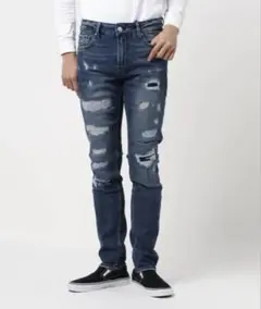 ダメージスキニー デニム