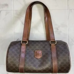 セリーヌ パピヨン ハンドバッグ マカダム柄 PVC レザー