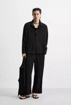 ZARA シワ加工入りフルイドパンツ　Sサイズ