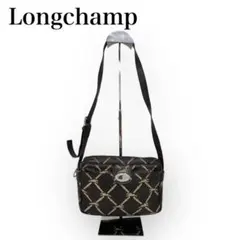 Longchamp ロンシャン ショルダーバック 総柄 レザー ブラウン