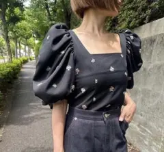 Cygne. 袖バルーン刺繍ブラウス Aman シーニュ　0のサムネイル