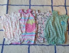 4枚まとめ売り　ベビー肌着セット 70cm カラフル　ロンパース　女の子