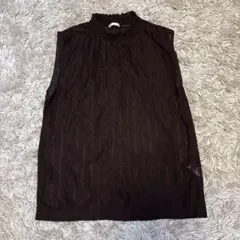 GU ノースリーブ レーストップス ブラウン