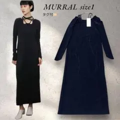 【極美品】ミューラル アイビーロングスリーブ ドレスワンピース 23AW