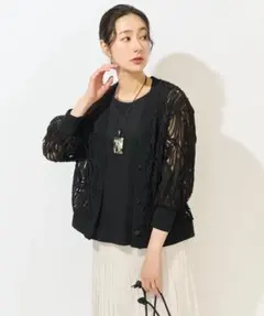GEORGESRECH 透け感チュールテープ刺繍カーディガンのサムネイル