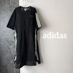 ⭐︎812 adidas アディダス ブラック×ミントグリーンライン　ワンピースのサムネイル