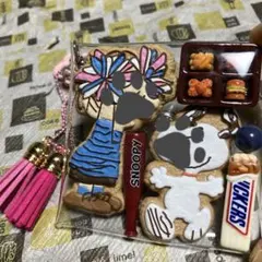 ガチャ詰めポーチ スヌーピー クッキー型キーホルダー