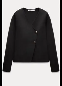 ★新品未使用タグ付き★ZARA アシンメトリーニットジャケット　S ブラック