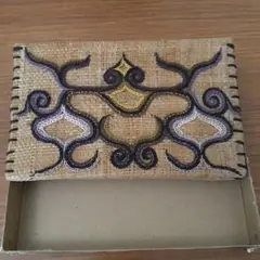 アイヌ伝統 麻製刺繍ブックカバー 単行本size