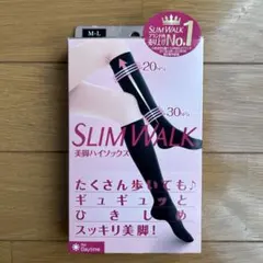スリムウォーク 美脚ハイソックス ブラック M-L