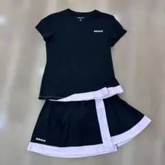 アドミラル　テニス　ウェア　M 上下　セット　シャツ　スコート　黒　ピンク