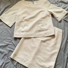 【美品】グローバルワーク メッシュ セットアップ スーツスカート 女子会 M