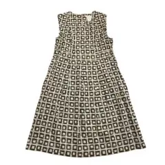 エスマックスマーラ　タックワンピース　ノースリーブ　幾何学模様　総柄　大きめ
