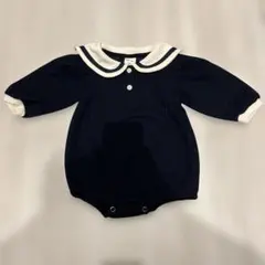 【美品】bebe nine セーラー襟ロンパース 6M ネイビー