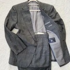 極美品✨バーバリーズ　セットアップスーツMチェック柄アンコン　チャコールグレー