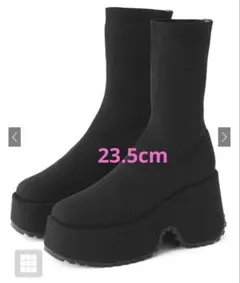 厚底ニットミドルブーツzr1193