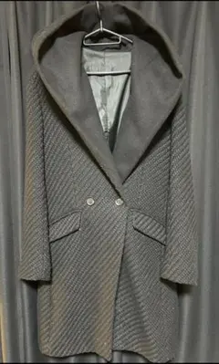 最終値下げ NO ID ロング ツイード ガウン コート ブード