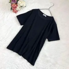 コエ（M）リブ カットソー Tシャツ 半袖 黒 ブラック 無地 クルーネックのサムネイル