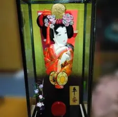 【高級・16号】平安作 羽子板飾り ガラスケース入り 木目込 名舞踊「浅妻」のサムネイル
