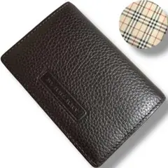 美品　バーバリー　小銭入れ　コインケース　名刺入れ　ノバチェック　ダークブラウン