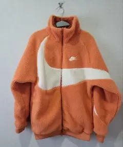 NIKE スウッシュ フリース ボア ジャケット リバーシブル オレンジ