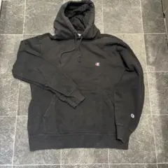 Champion 黒 フード付きパーカー