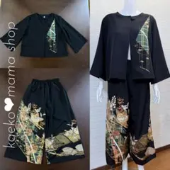ジャケット✿羽織り✿ボレロ✿浴衣✿黒留袖✿風呂敷（着物リメイク） 12-1,2