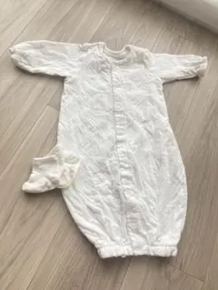 ベビードレス　ロンパース　靴下　ミキハウス　白　新生児　セレモニー　50 60
