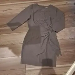 asos 사이드 개더 미니 길이 원피스 회색