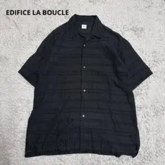 EDIFICE LA BOUCLE エディフィス　レースオープンカラーシャツ　黒のサムネイル