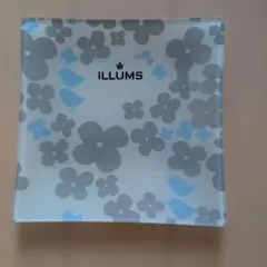 ILLUMS ガラスプレート スクエア 花柄 鳥モチーフ　ノベルティ