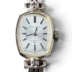 SEIKO SOLAR レディース 手巻き 腕時計 17石 シルバー 稼働品