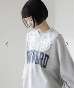 lowrys farm レースカラーカレッジウラケプルオーバー　　※タグ付き