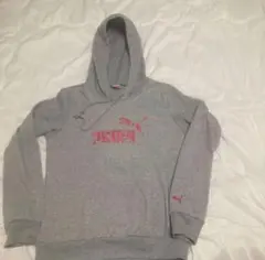 PUMA フード付きグレー パーカー