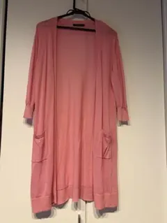 イング　ピンク 長袖カーディガン 2ポケット　春夏　トップス　七分袖