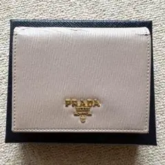 PRADA 二つ折り 財布 ヴィッテロムーブ レザー ピンクベージュのサムネイル