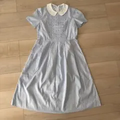 familiar 水色 襟付きワンピース 160