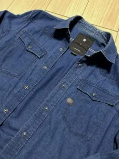 G-Star RAW (ジースター ロゥ) ダークブルー デニム風シャツ 長袖