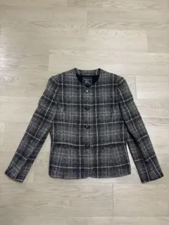 Burberrys 9号　ノーカラーチェックジャケットのサムネイル