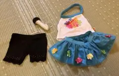 着せ替え服セット 花柄タンクトップ・スカート・スパッツ・マイクのサムネイル