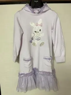 mezzo piano 薄紫 フード付きワンピース 130