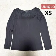 ユニクロ ヒートテック Uネック ブラTシャツ　　　 XS ブラック